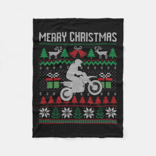 Manta Polar Feliz Navidad Dirt Bike Santa Funny Match