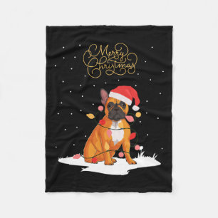 Manta Polar Feliz Navidad Diversión navideña Navidades Bulldog