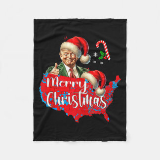 Manta Polar Feliz Navidad Donald Trump Mapa de Cobertura Roja
