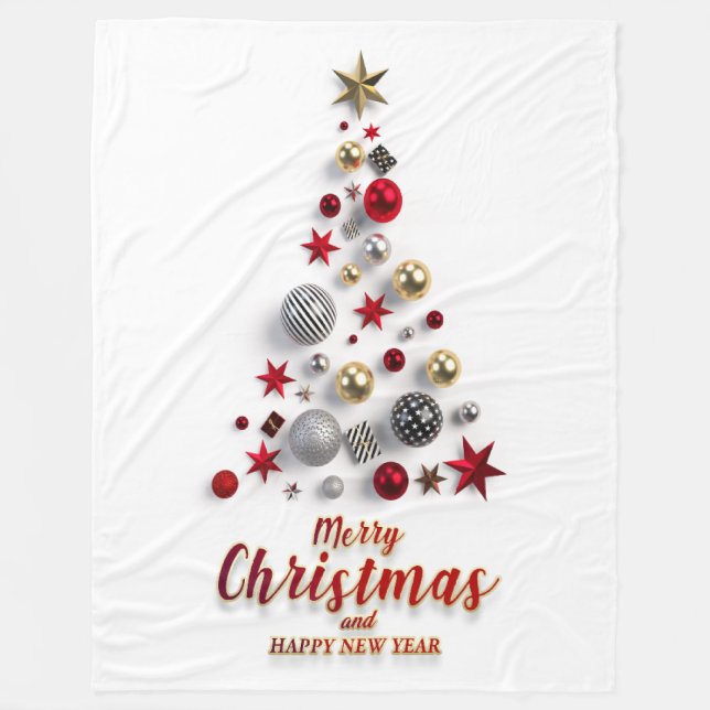 Manta Polar Feliz Navidad e invierno (Anverso)