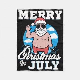 Manta Polar Feliz Navidad En Julio Divertido Santa 