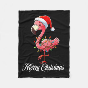 Manta Polar Feliz Navidad Flamingo Santa Fa La La Mingo C
