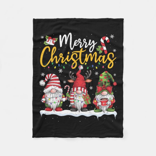 Manta Polar Feliz Navidad Gnomes Lover Xmas Familiares Hombres (Anverso)