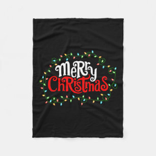 Manta Polar Feliz Navidad Luces navideñas Hombres Familiares M