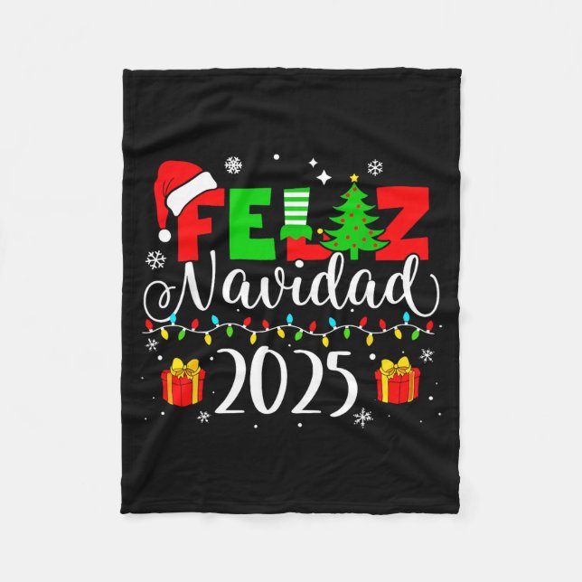 Manta Polar Feliz Navidad Matching Family Spanish Christmas Me (Anverso)