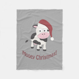 Manta Polar ¡Feliz Navidad Mooey! Vaca Santa