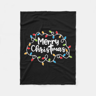 Manta Polar Feliz Navidad Nochebuena alumbra a la familia Paja