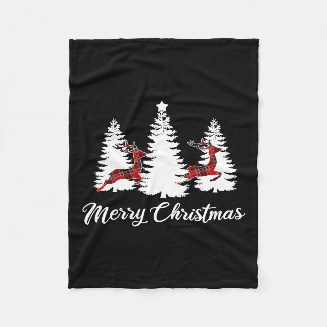 Manta Polar Feliz Navidad Para Las Mujeres Búfalo Tapado Reind (Anverso)