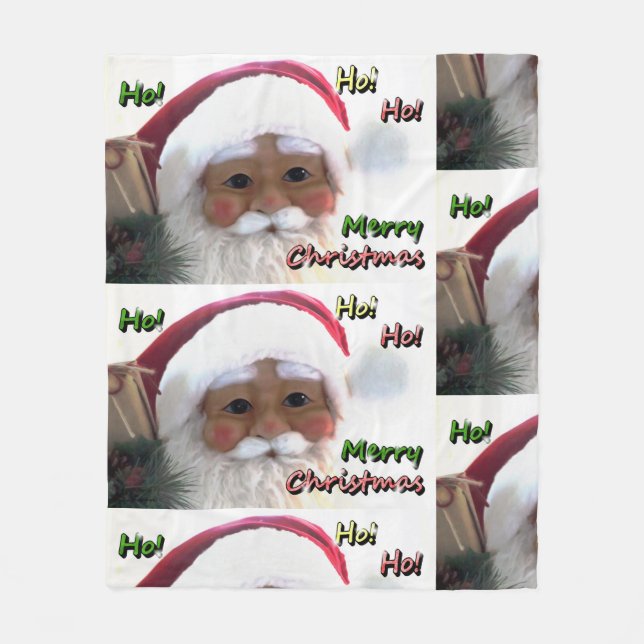 Manta Polar Feliz Navidad Santa Cláusula (Anverso)