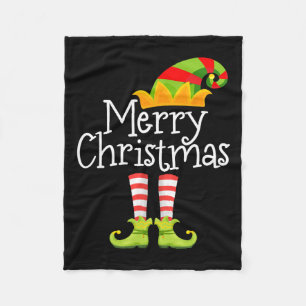 Manta Polar Feliz Navidad Santa Elf Squad de renos Funny Xma