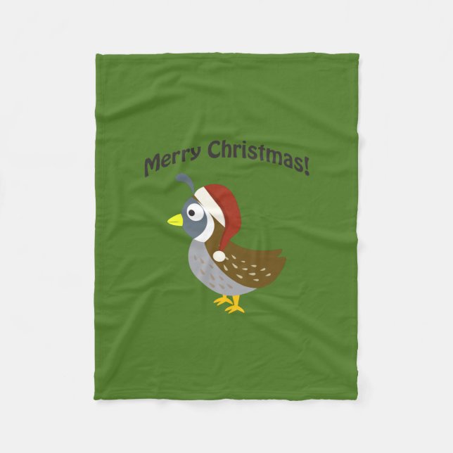 Manta Polar ¡Feliz Navidad! Santa Quail (Anverso)