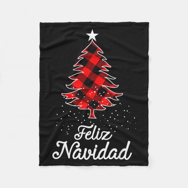 Manta Polar Feliz Navidad Shirts Family - Christmas Trees Buff (Anverso)