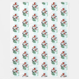 Manta Polar ¡Feliz Navidad! Snowman con sus amigos