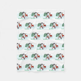 Manta Polar ¡Feliz Navidad! Snowman con sus amigos