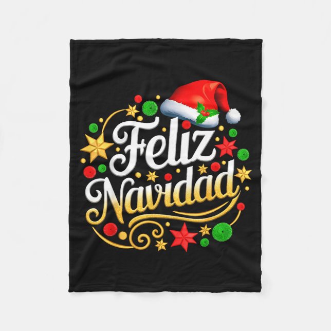 Manta Polar Feliz Navidad Spanish Mexican Christmas Xmas Holid (Anverso)