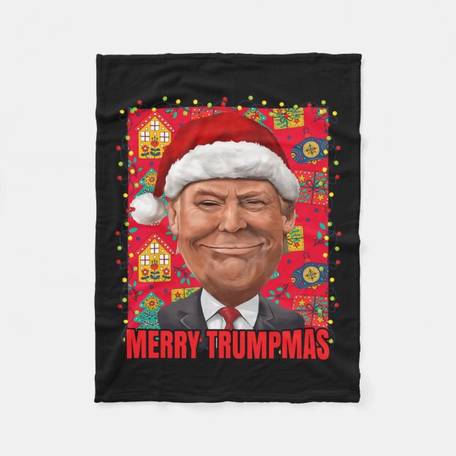 Manta Polar Feliz Navidad Trump 2024 (Anverso)