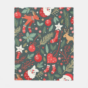 Manta Polar Feliz Navidad Whimsy