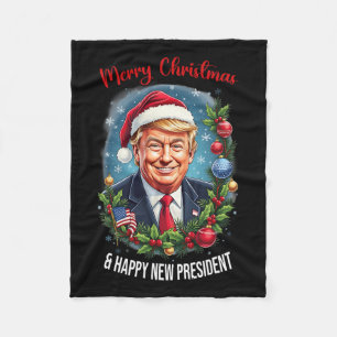 Manta Polar Feliz Navidad Y Feliz Nuevo Presidente - Donald T