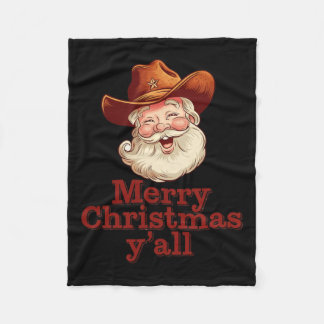 Manta Polar Feliz Navidad y todos Cowboy Santa Western Country