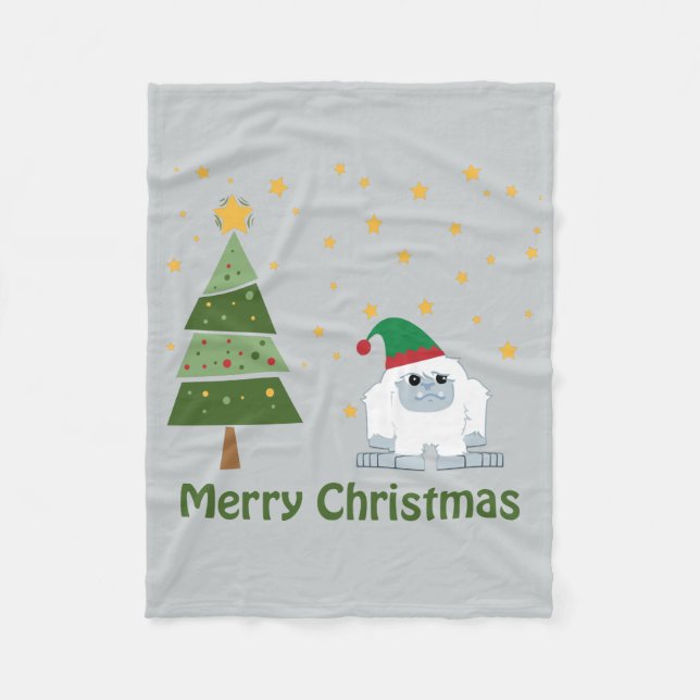 Manta Polar Feliz Navidad Yeti (Anverso)