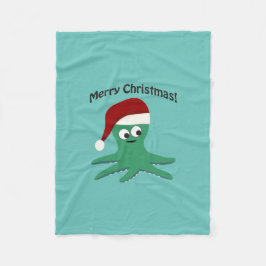 Manta Polar Feliz octopo navideño