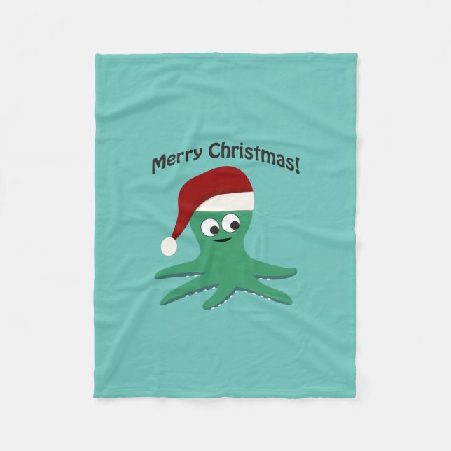 Manta Polar Feliz octopo navideño (Anverso)