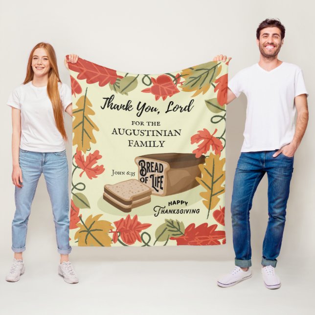 Manta Polar Feliz PAN de Acción de Gracias de nombre de famili (In situ)