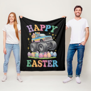 Manta Polar Feliz Pascua Camión Monstruo Divertido Aplasta Hue