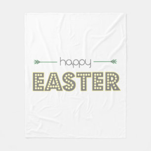 Manta Polar feliz pascua diseño moderno simple amarillo menta