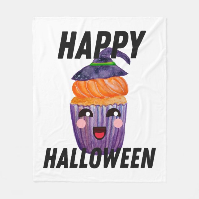 Manta Polar Feliz pastel de disfraces de Halloween (Anverso)