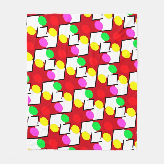 MANTA POLAR FELIZ PATRÓN DE PUNTO DE BEBÉ GRANDE Y LUMINOSO (Anverso)