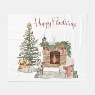 Manta Polar Feliz Pawlidays Diseño de perro - Staffordshire Te