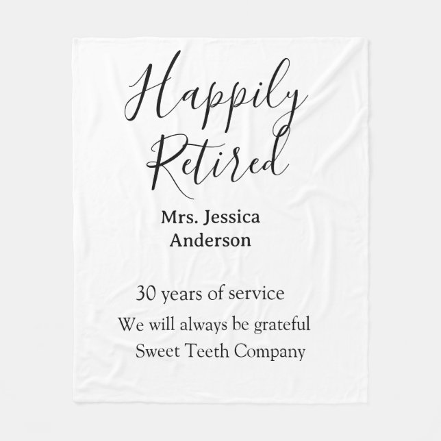 Manta Polar Feliz retiro añadir nombre años de servicio jubila (Anverso)