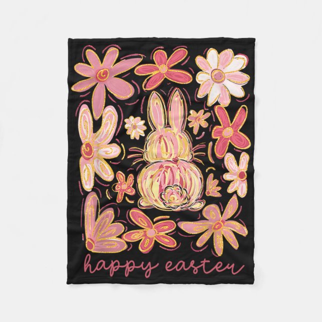 Manta Polar Feliz Semana Santa Conejo Semana Santa Caza de Hue (Anverso)