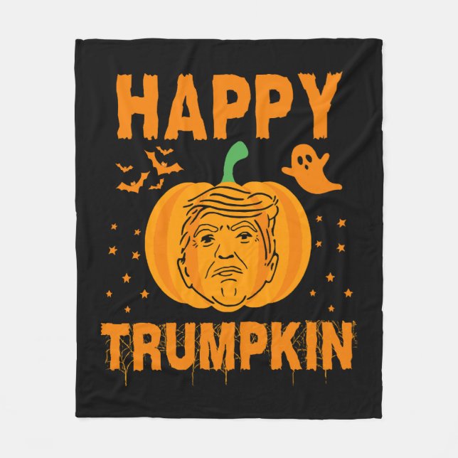 Manta Polar Feliz Trumpkin vuelve a hacer grande a Halloween (Anverso)