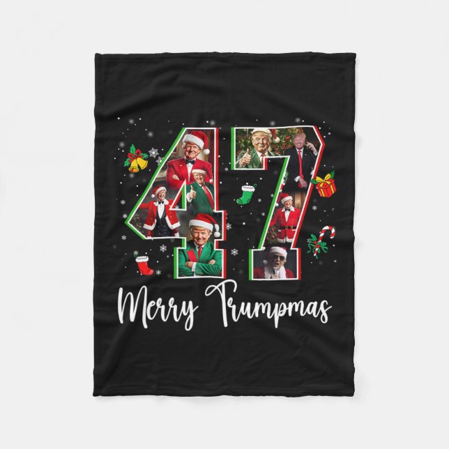 Manta Polar Feliz Trumpmas 47 Familia Coincidiendo Pj Graciosa (Anverso)