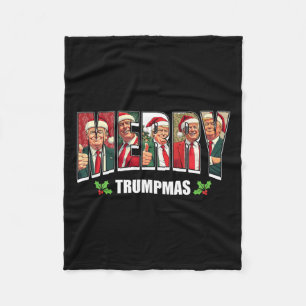 Manta Polar Feliz Trumpmas Santa Trump Navidades Pajamas diver