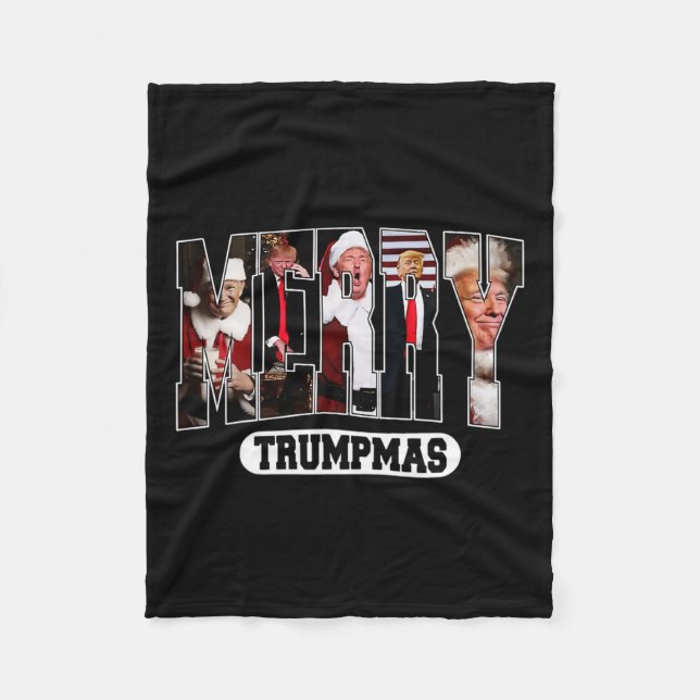 Manta Polar Feliz Trumpmas Santa Trump Navidades Pajamas diver (Anverso)
