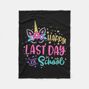 Manta Polar Feliz Último Día De La Escuela Unicornio Face Hell