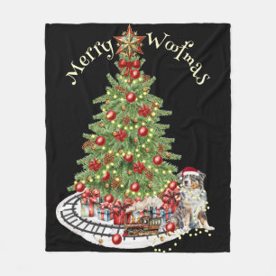Manta Polar Feliz Woofmas Diseño de Perro - Pastor Australiano