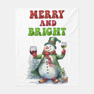 Manta Polar Feliz y brillante Snowman