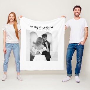 Manta Polar Feliz y Casado - Navidad Personalizada para Recién