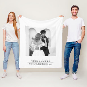Manta Polar Feliz y Casado - Navidad Personalizada para Recién