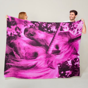 Manta Polar Felpa rosada del satén del unicornio del vintage