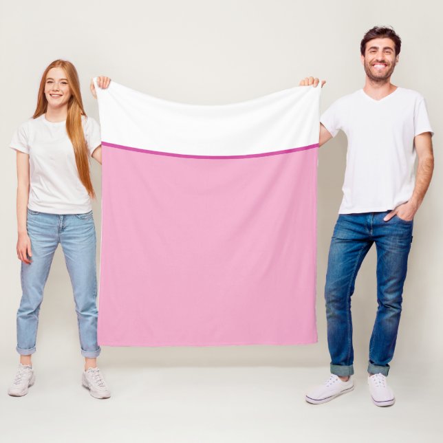 Manta Polar Femenino rosa pastel y blanco  (In situ)