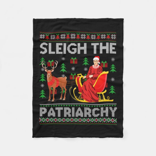 Manta Polar Feminista Ruth Bader Ginsburg Rbg Xmas Sleigh P (Anverso)