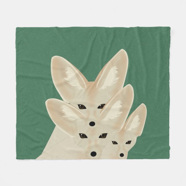 Manta Polar Fennec Foxes Fleece Blanket (Frente (Horizontal))