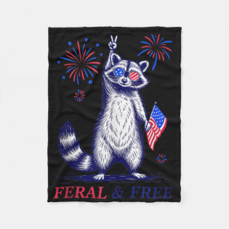 Manta Polar Feral & Racoon Patriótico Gratuito Feral Y