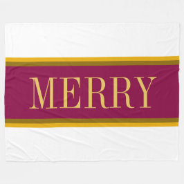 Manta Polar FERIA Grande Festividad Borgoña Tiras Blancas Roja