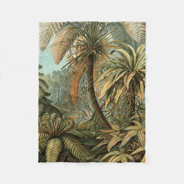 Manta Polar Ferns Palm Tree Antique Botanica Ferns Art (Anverso)